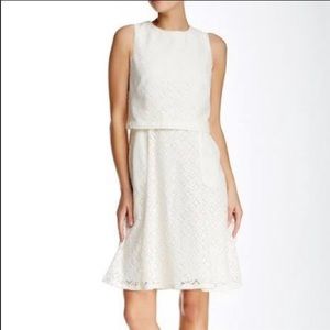 Adrianna Papel lace popover dress